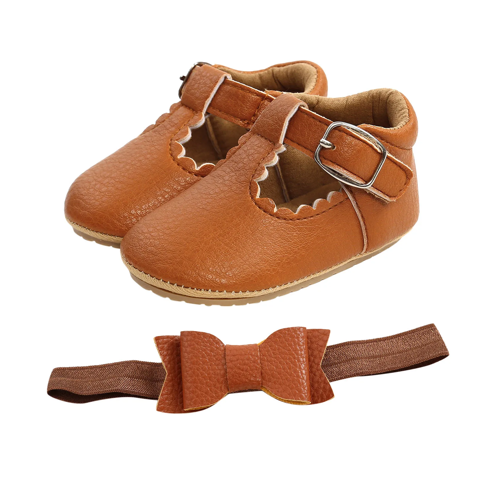 

#5 Toddler Shoes Soft Non-slip Baby Boys Girls Rubber Sole Prewalker Flat Walking Shoes And Headband Zapatos Nia