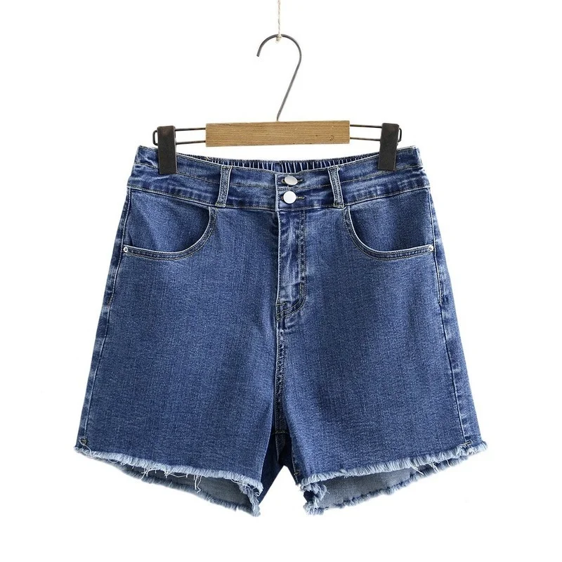 

Plus Size XL-5XL Women's High Waist Shorts Casual Elastic Waist Denim Shorts