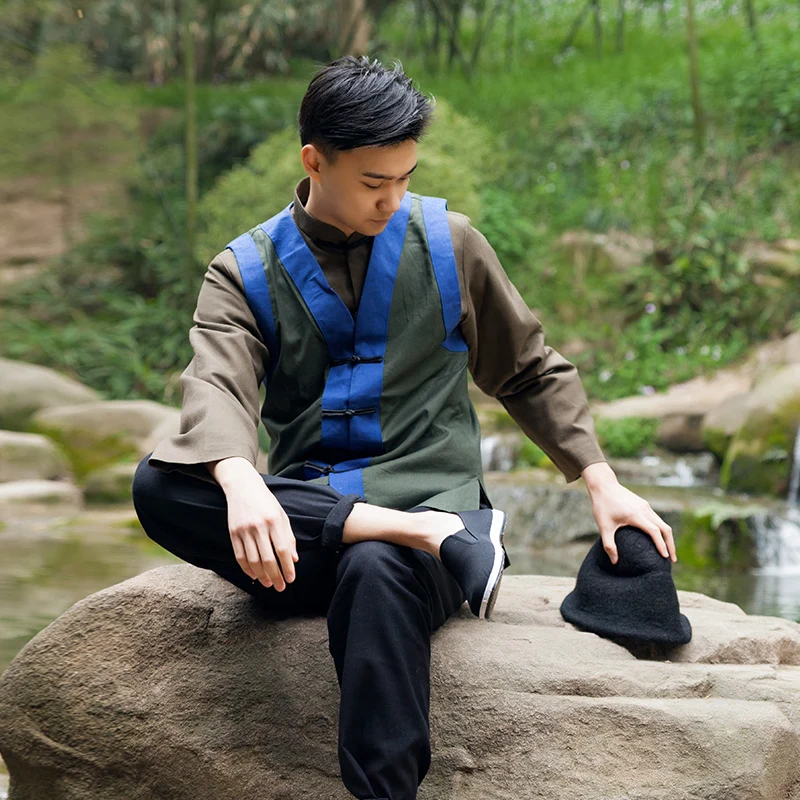 

Chinese traditional kung fu costume summer bodyguard costume TV stage shanghai Rickshaw driver costume Men's suits