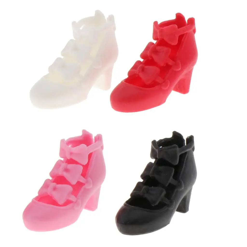 

4 Pairs Cute BJD Girl Dolls High Heel Shoes for 1/6 Blythe Licca Azone Accs