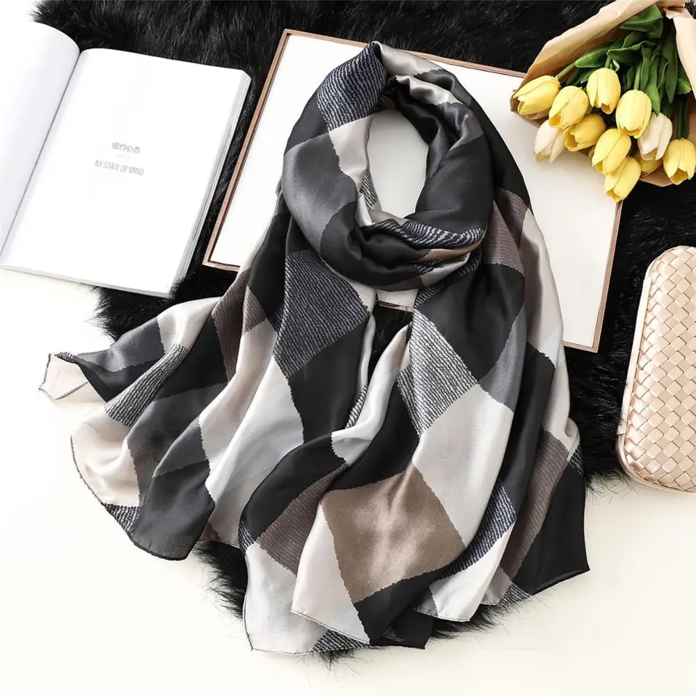 Хиджаб шарф шелковый цветной сетки бренд шаль обёрточная бумага женские шарфы