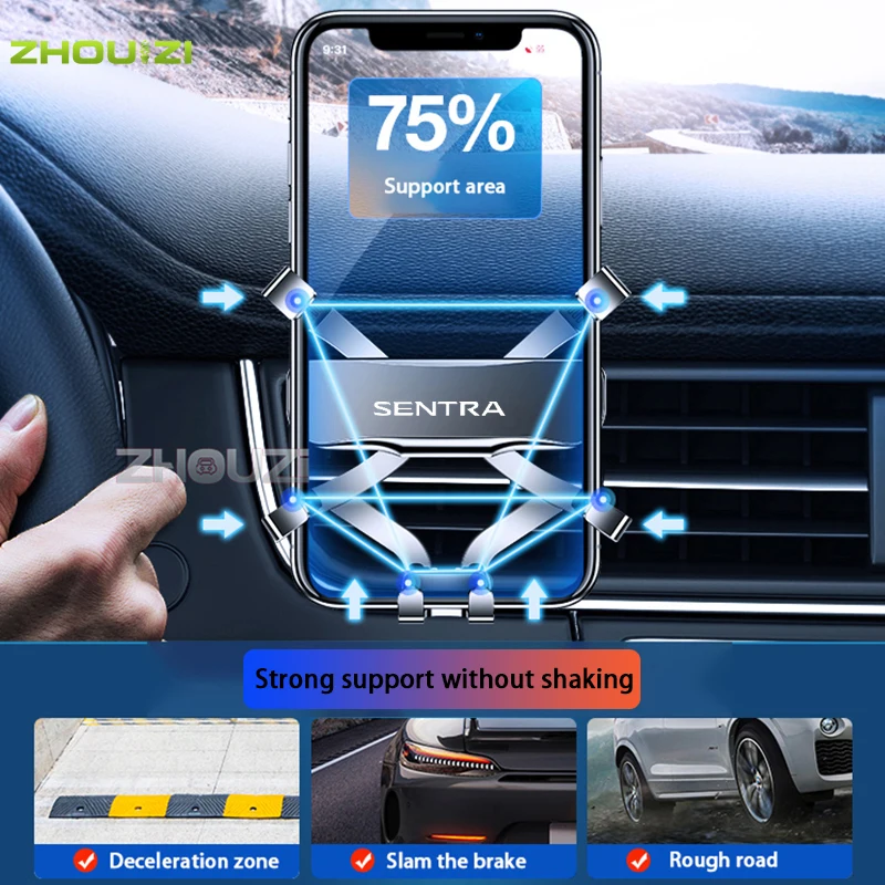 

Gravity Small Car Mobile Phone Holder For Nissan Sentra Smartphone Holder Air Vent Clip Mounts Stand GPS Bracket Accessories