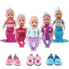Кукла платье принцессы-Русалочки с Корона; Купальный костюм для девочек 18 дюймов American  43 см для ухода за ребенком для мам Одежда для новорожденных, Одежда для кукол, наше поколение, подарки