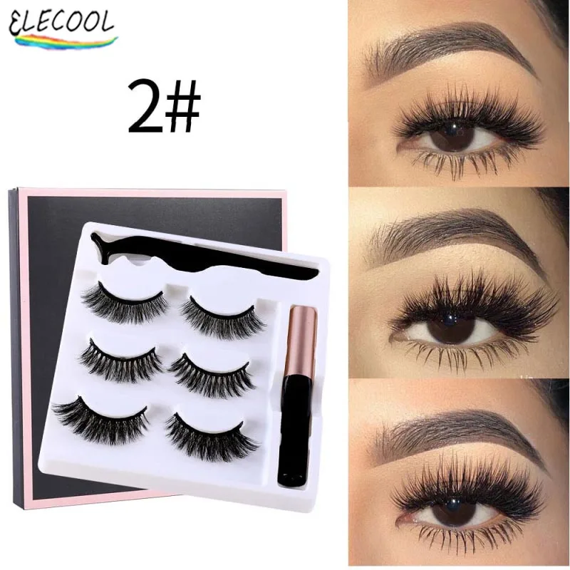 

Магнитные ресницы ELECOOL, 3D норковые ресницы, макияж, магнитные ресницы, набор подводки для глаз, натуральные накладные ресницы, Короткие проф...