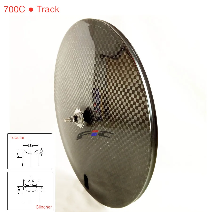 Колесо гусеничного диска 700c 23 мм широкое углеродное пробное колесо трубчатая