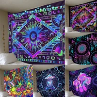 psychedelic dreamcatcher mandala moon sun tapestry hippie bohemian mushroomtapestries wall hanging fabric ceiling room decor
