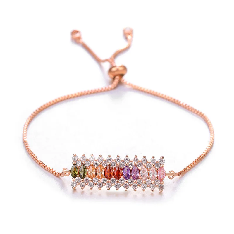 

Luxurious Crystal Brand Charm Bracelet CZ Zircon Adjustable Bracelets For Women Fashion Wedding Bridal Jewelry Gifts