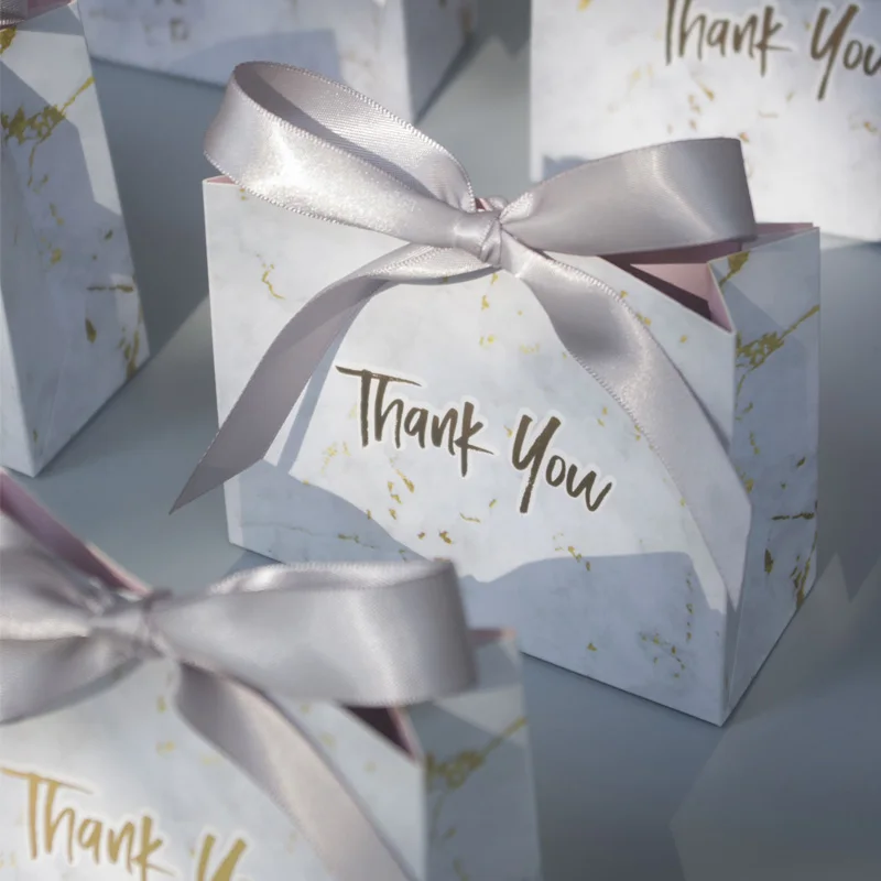 

Thank You Bags Gift Grey Marble Packaging Bags Business Baby Shower Candy Boxes Birthday Wedding Party Favors Paper Small Box
