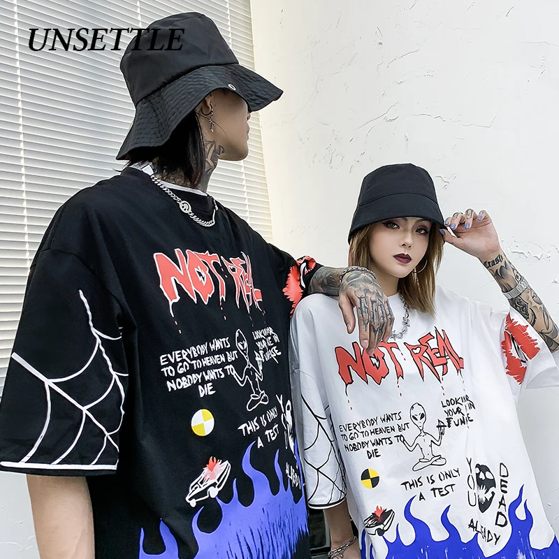 Мужская/женская футболка большого размера с принтом в стиле Харадзюку летняя