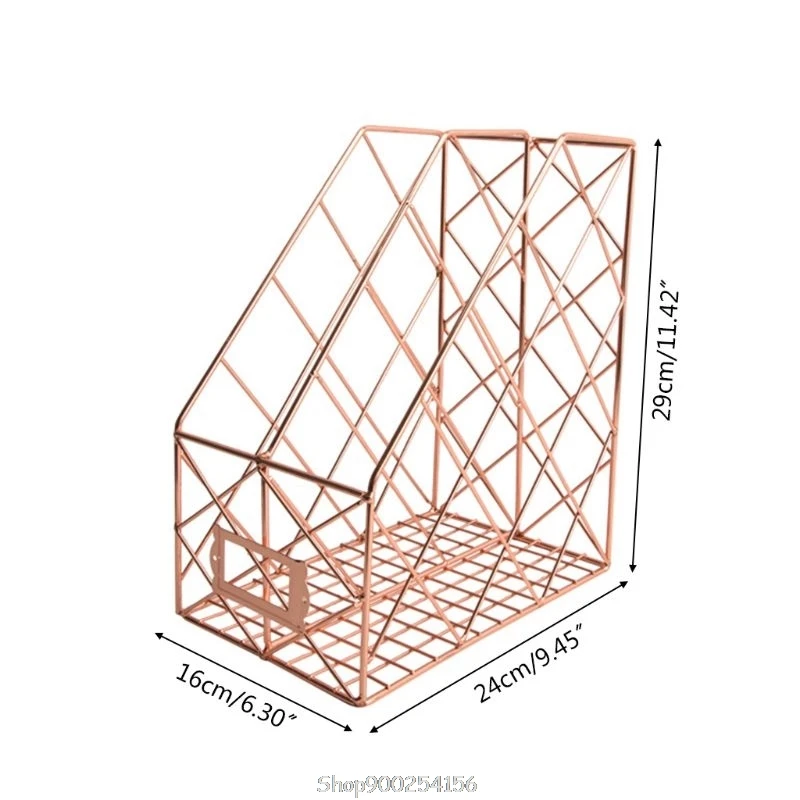 

Nordic Wrought Iron Grid File Holder Simple Double Layer Desk Shelf Magazine Book Storage Rack Home Office D02 20 Dropship