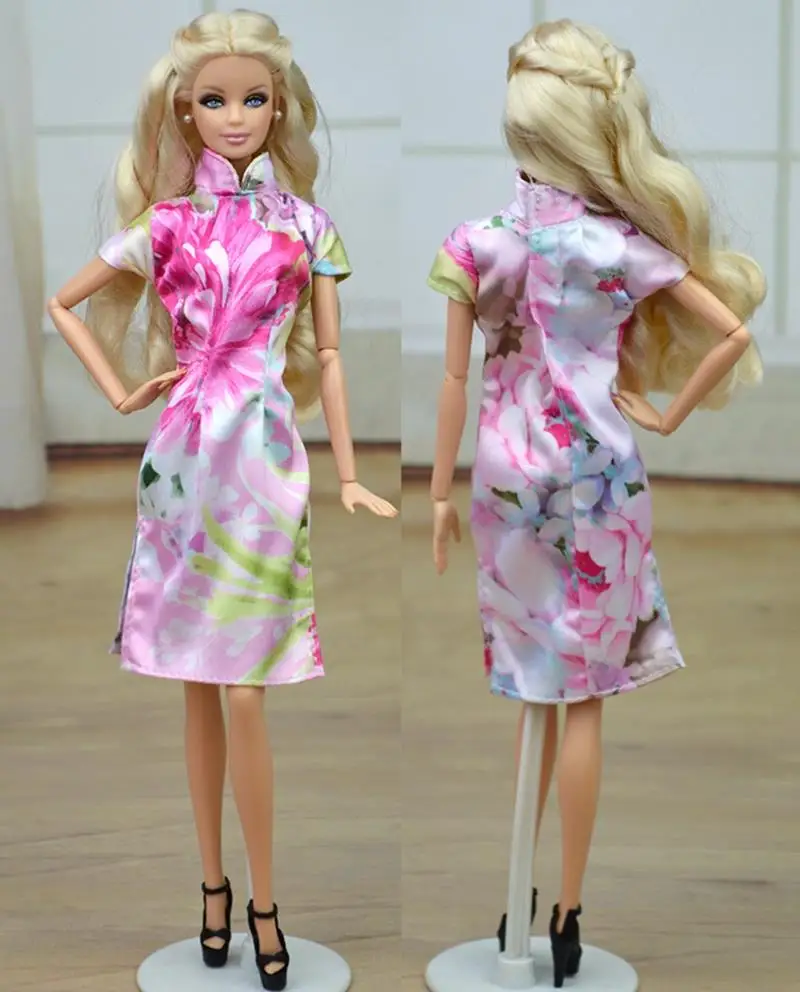 Традиционное китайское платье Qipao для кукол Барби одежда костюм чонсам вечерние