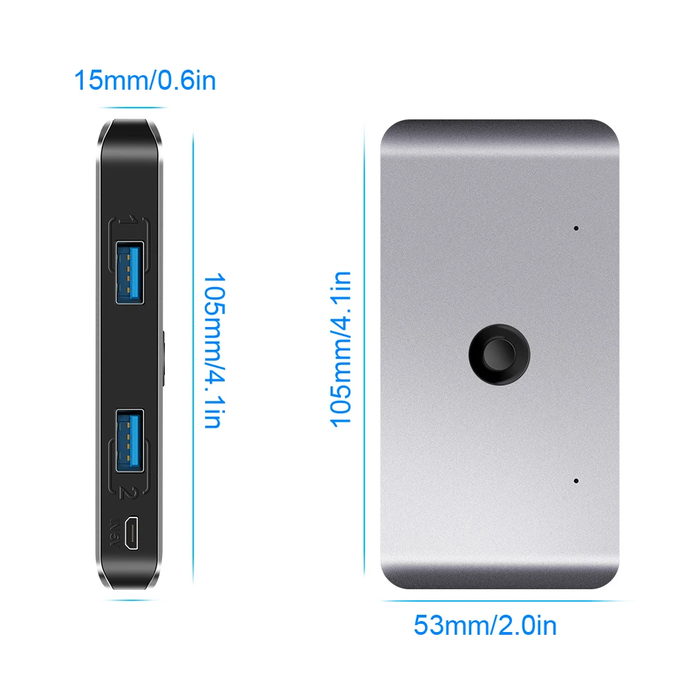Rocketek USB KVM коммутатор USB 3,0 2,0 коммутатор 2 порта ПК обмен 4 устройства для клавиатуры мышь принтер монитор с 2 кабелями