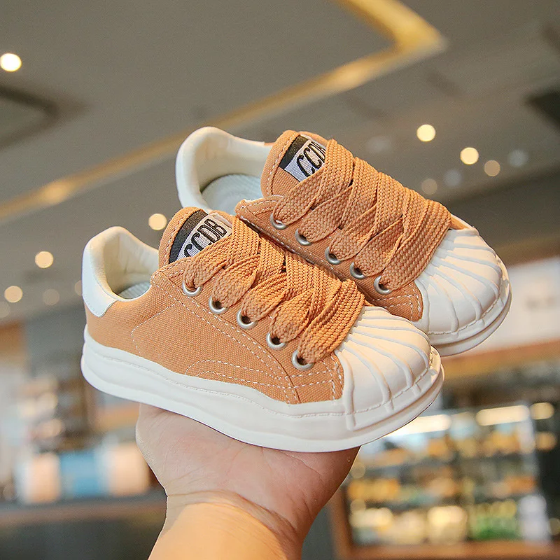 

Girls Canvas Shoes Spring and Autumn 2021 New Children's Low-top Soft Sole Shoes Boys Casual Sports Kids White Shoes CS102