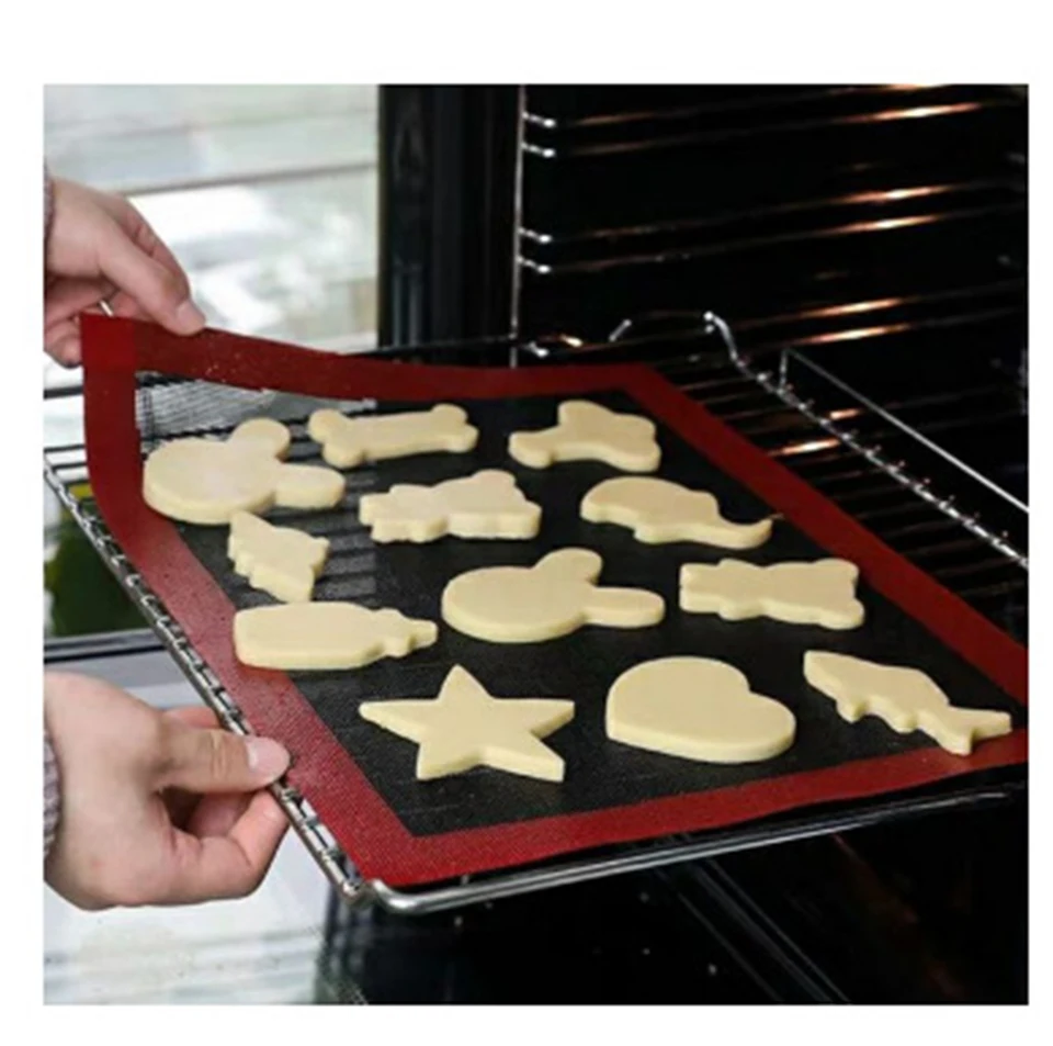 

MSJO 30x40 Non Stick Baking Mat Oven Sheet Cake Baking Perforated Sheet Liner Pastry Mat Double Sided Printing Mat Bakeware Tool