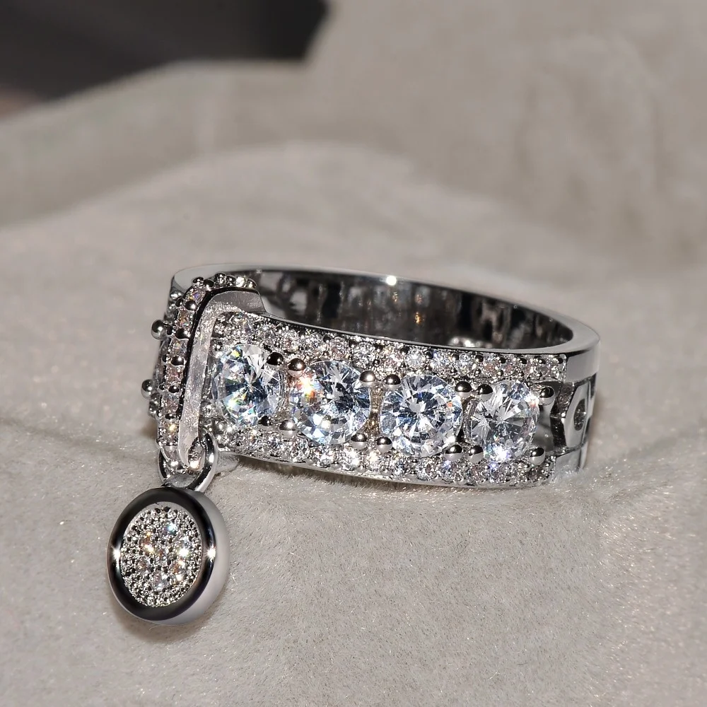 

Wedding ring filled with Vintage Rose Gold lady, fashion jewelry, engagement ring, white zircon luxury