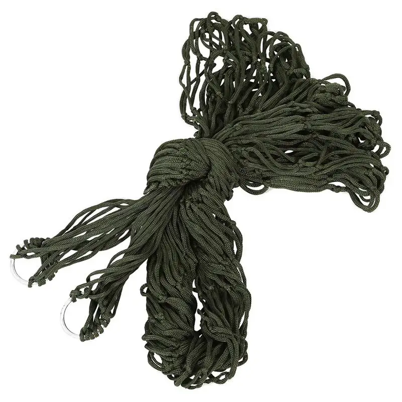 

Deep Green Nylon Hammock Hanging Mesh Sleeping Bed Swing Outdoor Camping Travel