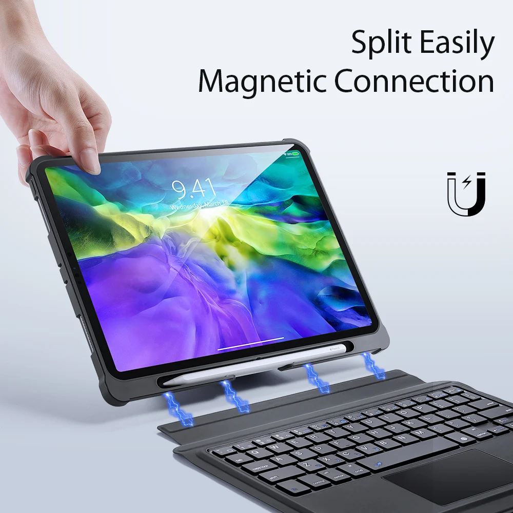 Беспроводная Bluetooth клавиатура с тачпадом для Apple iPad Pro 11 Air 4 2020 умный флип чехол