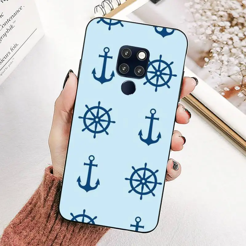 Полосатый чехол YNDFCNB для телефона с якорем лодкой кораблем колесами Huawei Mate 20 10 9 40