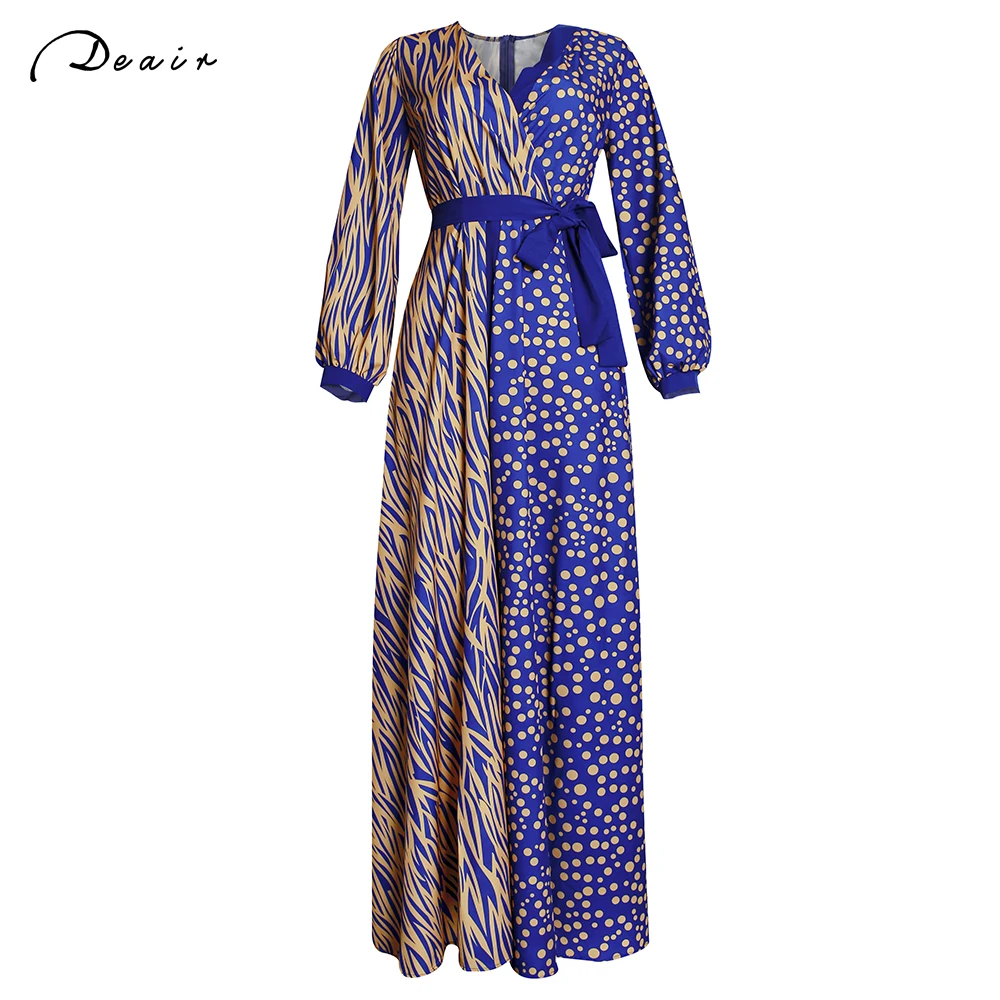 Loose Women African Print Dashiki Dresses Long Sleeve Party Gowns Kaftan 2021 Summer Ladies Clothing Boho Boubou Robe DR-176