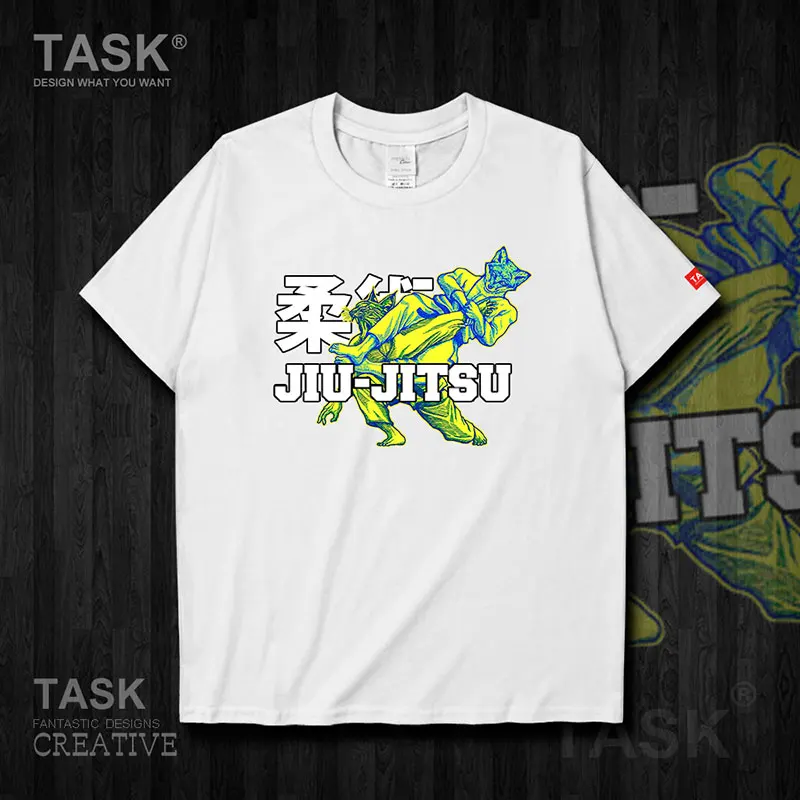 

Brazil Jiu Jitsu Fox Animal Illustration Printed T-Shirt Summer Cotton Short Sleeve O-Neck Men's T Shirt New S-3XL