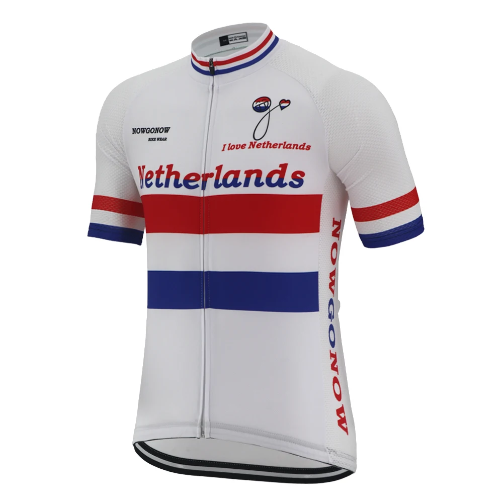 3 стиля голландские велосипедные Джерси мужская белая одежда для