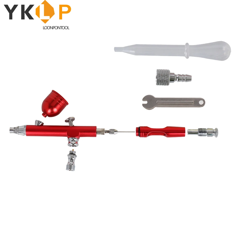 0.3mm Air Brush Spray Gun Kit Dual Action Airbrush 7cc Ink Cup Painting Set Tool Red Cleaning Black Hose | Инструменты