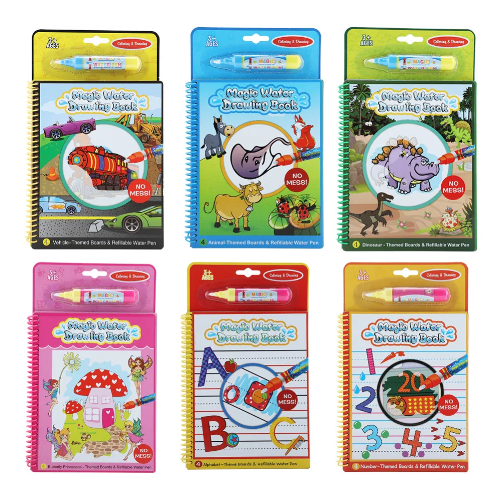 Книга Волшебная водная для рисования книжка-раскраска с ручкой доска Juguetes детей