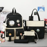 five piece bag for female students korean version of ins backpack for junior high school students and high school students