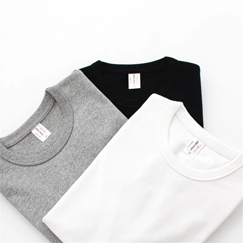 Мужская хлопковая футболка FGKKS Однотонная с коротким рукавом Повседневная