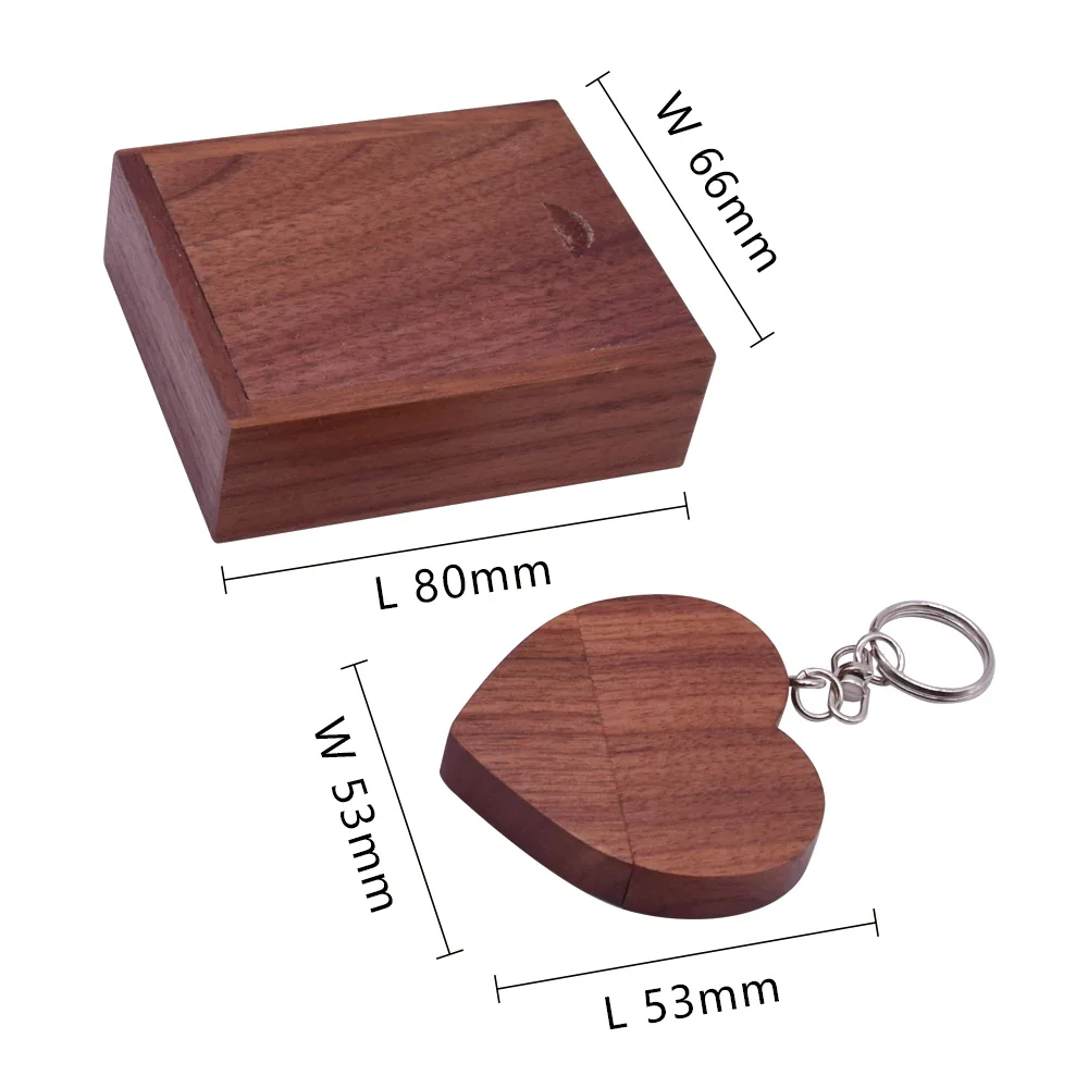 

(over 10pcs Free Logo)maple Wooden Heart USB + BOX USB Flash Drive Pendrive 64GB 32GB 16GB 8GB U Disk Photography Wedding Gifts