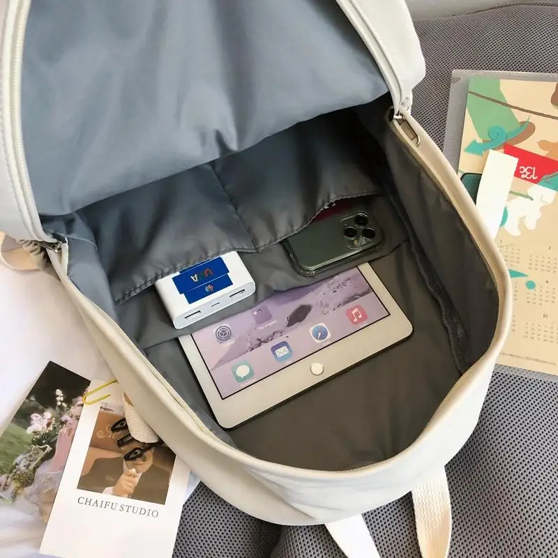 

Large capacity multi-pocket waterproof nylon Women Backpack High quality buckle travel bag Oblique zip senior girls schoolbag