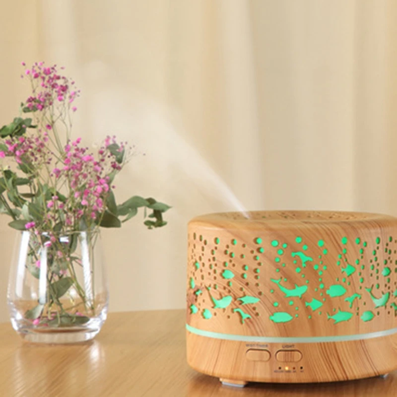 

700Ml Aroma Diffuser Aromatherapy Wood Grain Essential Oil Diffuser Ultrasonic Cool Mist Humidifier for Office Home EU Plug