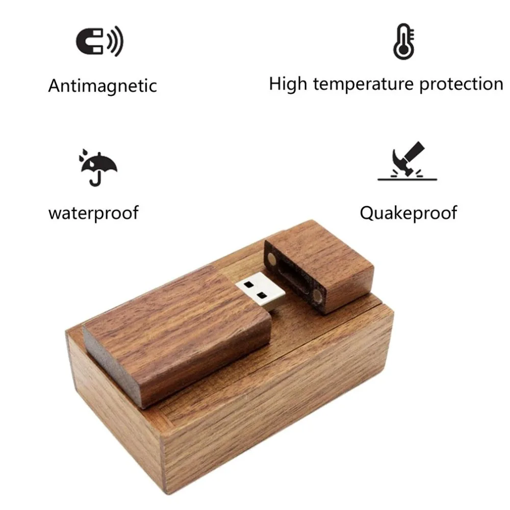 Орех квадратный деревянный фотоальбом USB флэш накопитель изысканный памятный