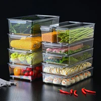 divider refrigerator food storage box with lid transparent fresh keeping box container kitchen fridge cabinet organizer