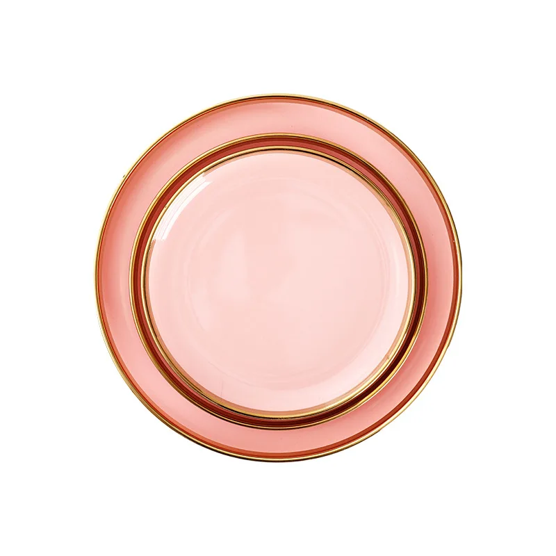 Керамические обеденные тарелки 7/8/10 дюймов блюда с золотой инкрустацией для