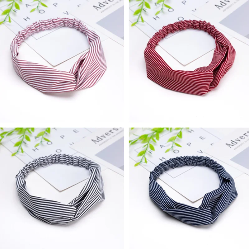 Женская однотонная эластичная лента для волос с узлом |