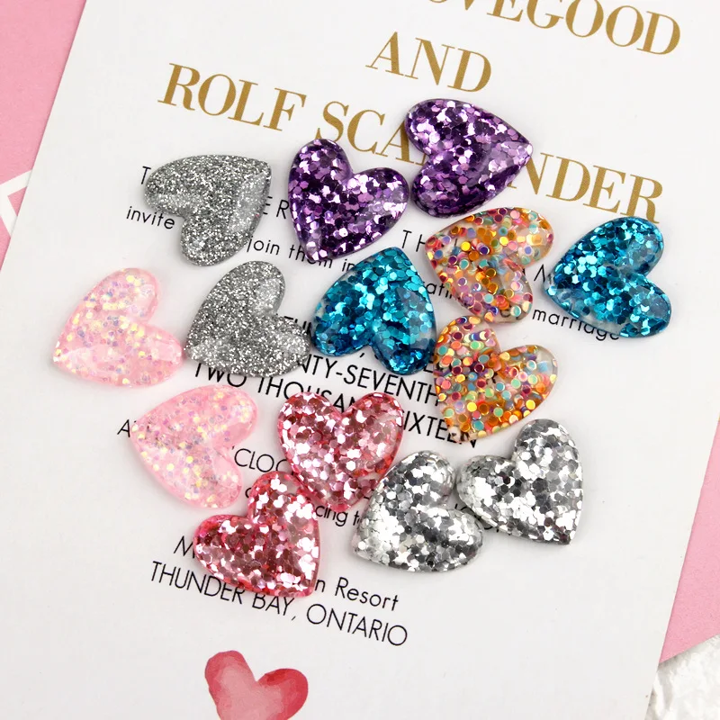 Оптовая продажа 20 шт кабошоны в форме сердца каваи аксессуары для одежды