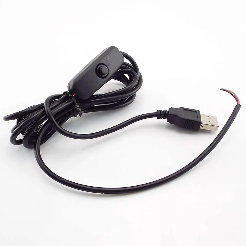 2-контактный Удлинительный USB-кабель длиной 2 м кабель питания светодиодный ными