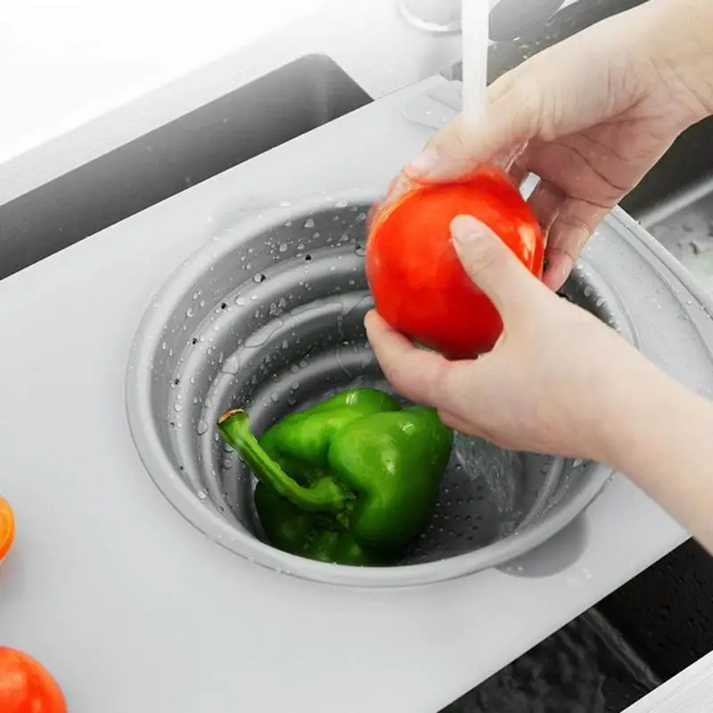 Многофункциональная кухонная разделочная доска 2в1 складные сливные корзины