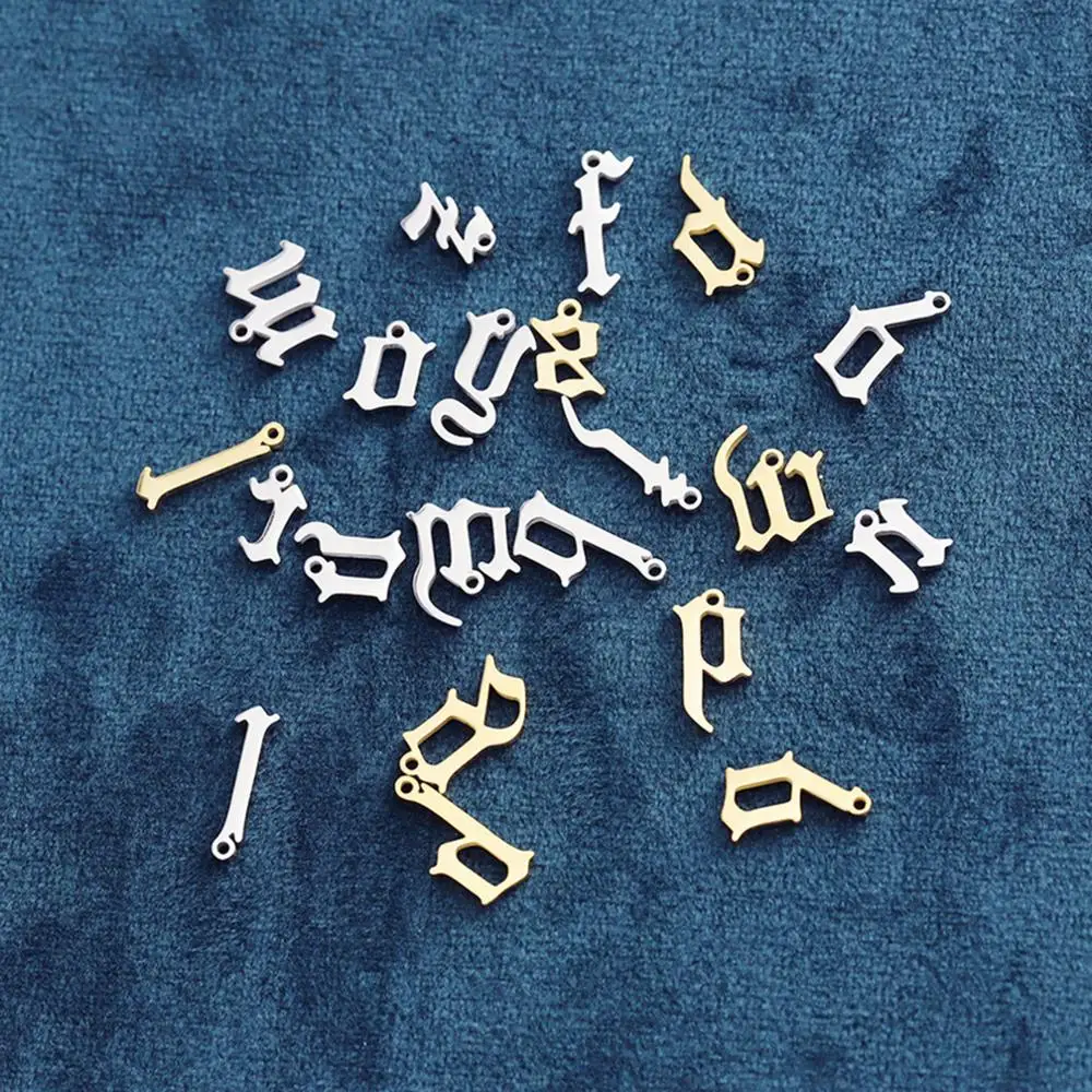 

8Seasons Punk Style Stainless Steel Gold/Silver Color Single Letter a-z Charms DIY Making Earrings Pendants Jewelry Gifts,2PCs