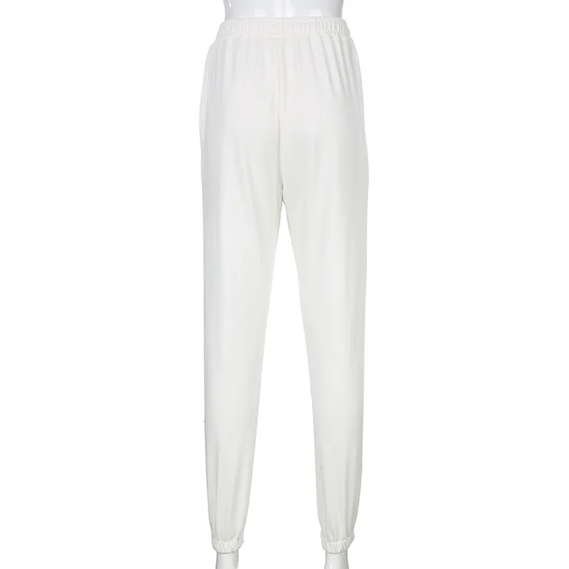 

SEASONS Casual Elastic High Waist Running Harem Pants Female Streetwear Hip Hop Pockets Women Jogger Sweatpants Black ASPA81430