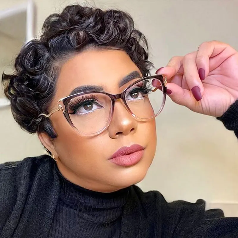 

Cat Eye Anti Blue Light Optical Glasses Frames Spring Leg Women Tr90 Fashion Computer Eyeglasses 50316