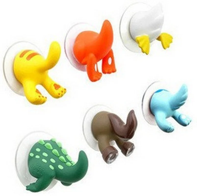 

Lovely Cartoon Animal Tail Shape Sucker Kitchen Bathroom Wall Hook Strong Vacuum Suction Key Towel Hanger Hooks