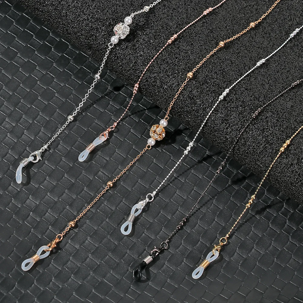 

1Pc Pearl Eyeglasses Strap Chain Bead Mask Sunglasses Holder Reading Glasses Cord Holder Neck Eyewear Lanyards For Women Men