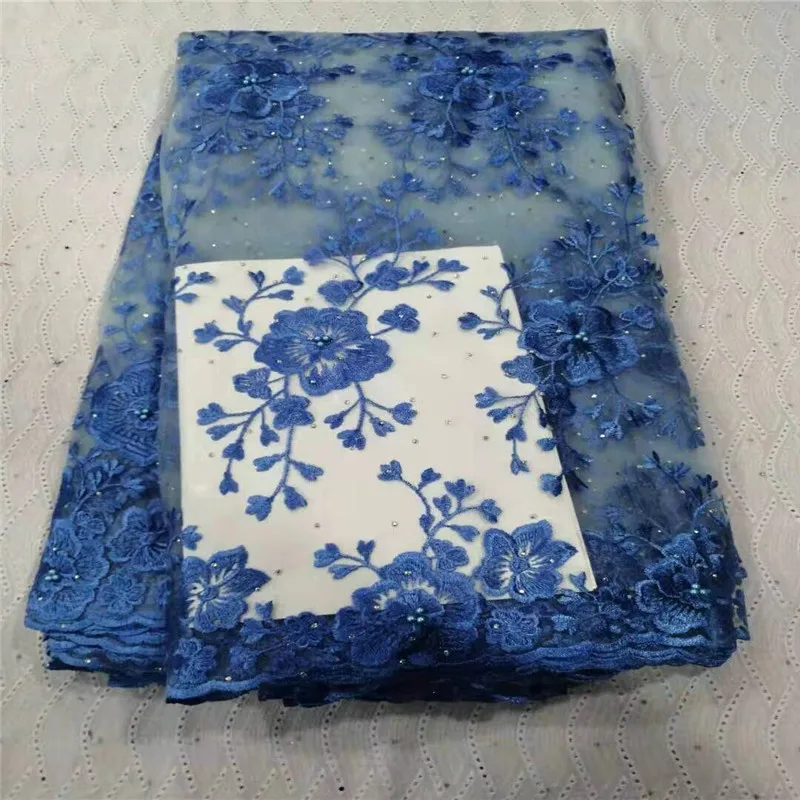 Новое поступление бусы кружевная ткань африканская небесно голубая нигерийская