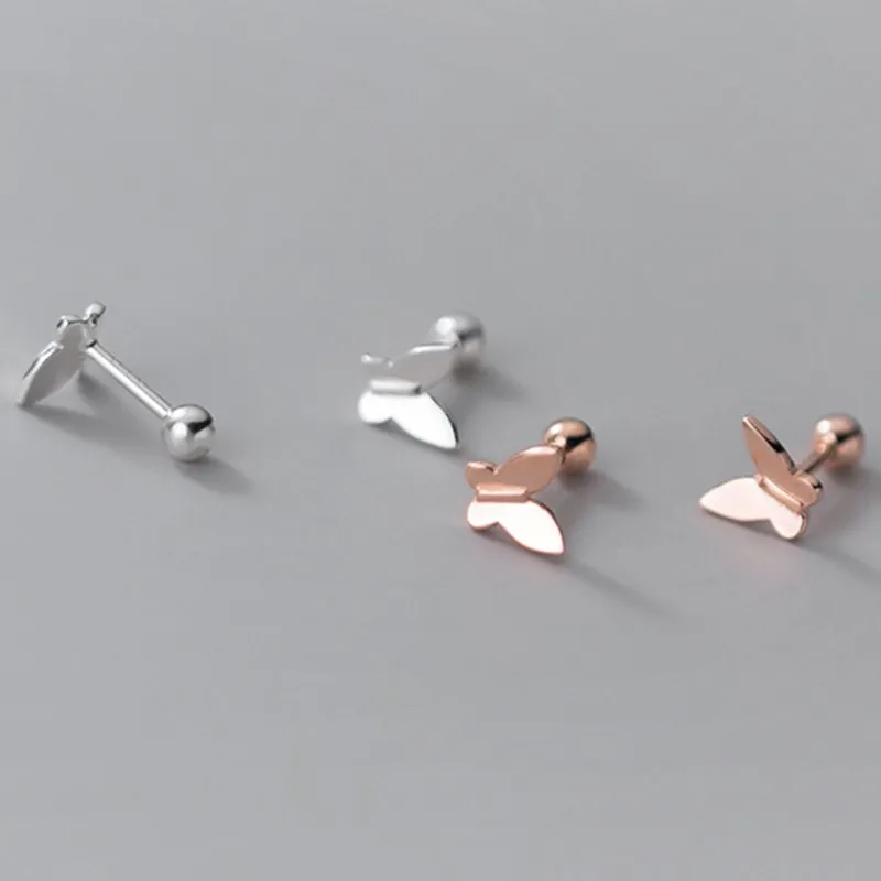 925 стерлингового серебра милые короткие носки для малышей с бабочкой серьги со