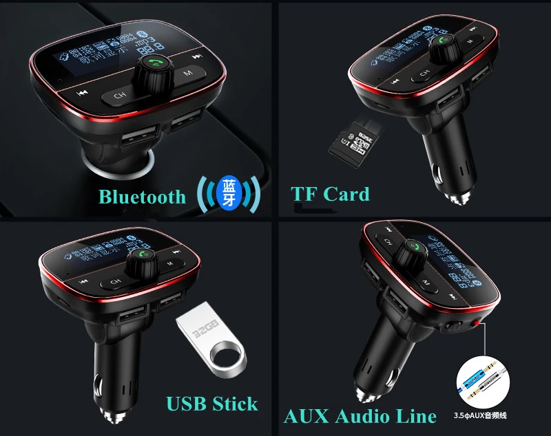 Многофункциональный Автомобильный MP3-плеер Bluetooth 4 2 FM-передатчик USB-порта |