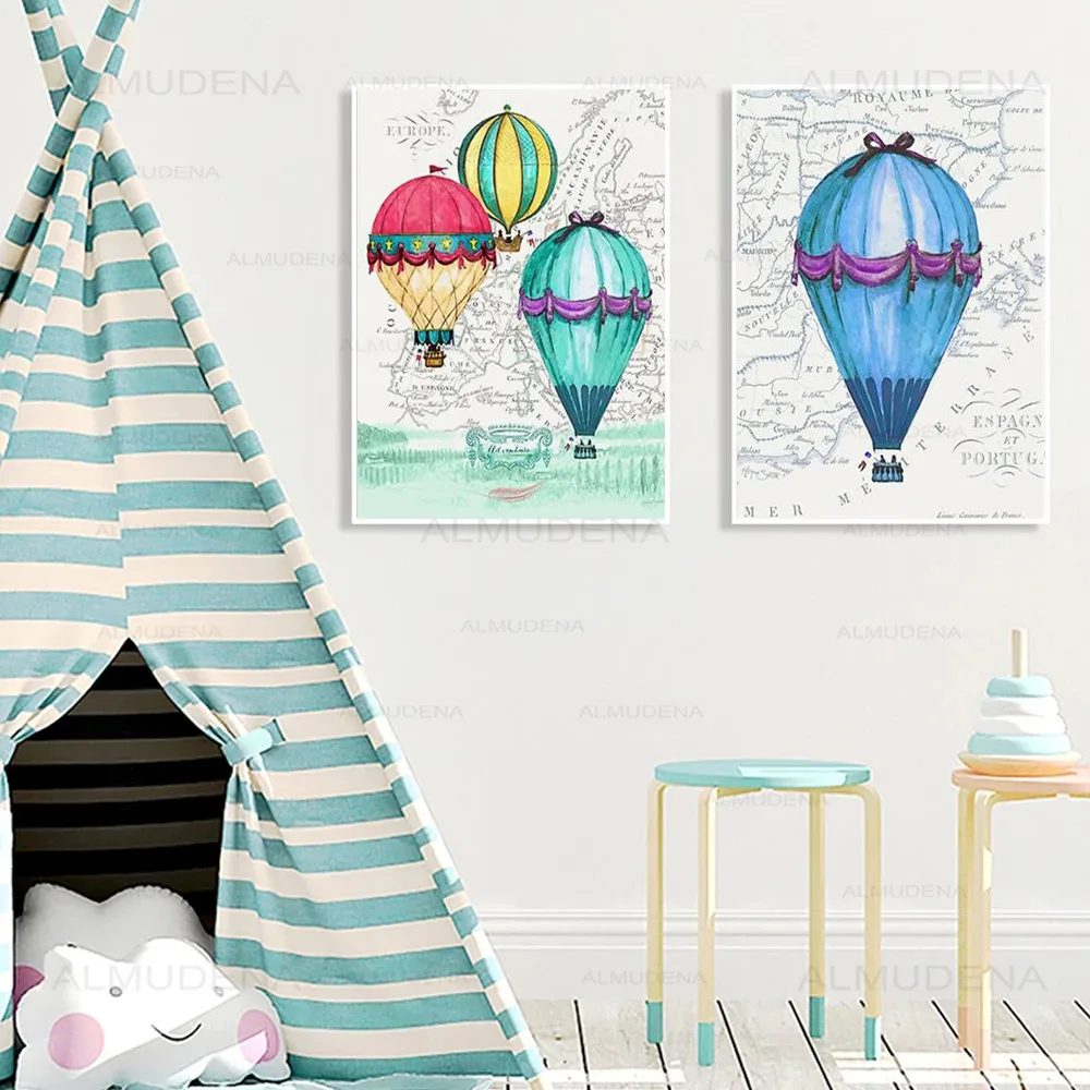 Постер и печать на холсте в скандинавском стиле Красочные воздушные шары картина