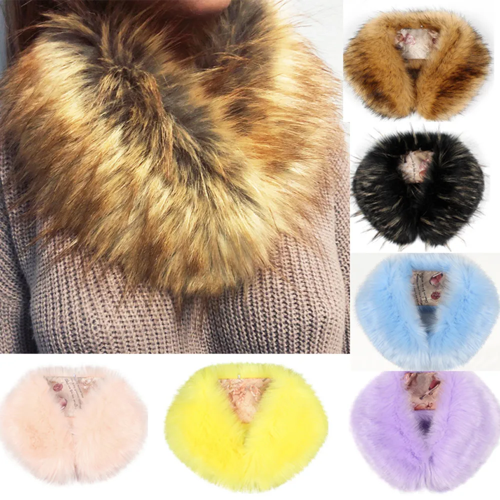 Женский зимний плотный плюшевый шарф из искусственного овечьего меха однотонный