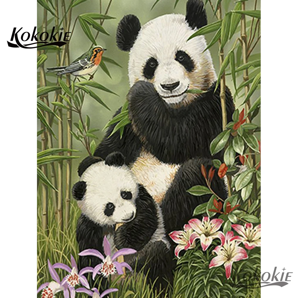 

handmade mosaic decoration rhinestones pictures panda diamond painting full drill square 5D Diamond Embroidery diamond art